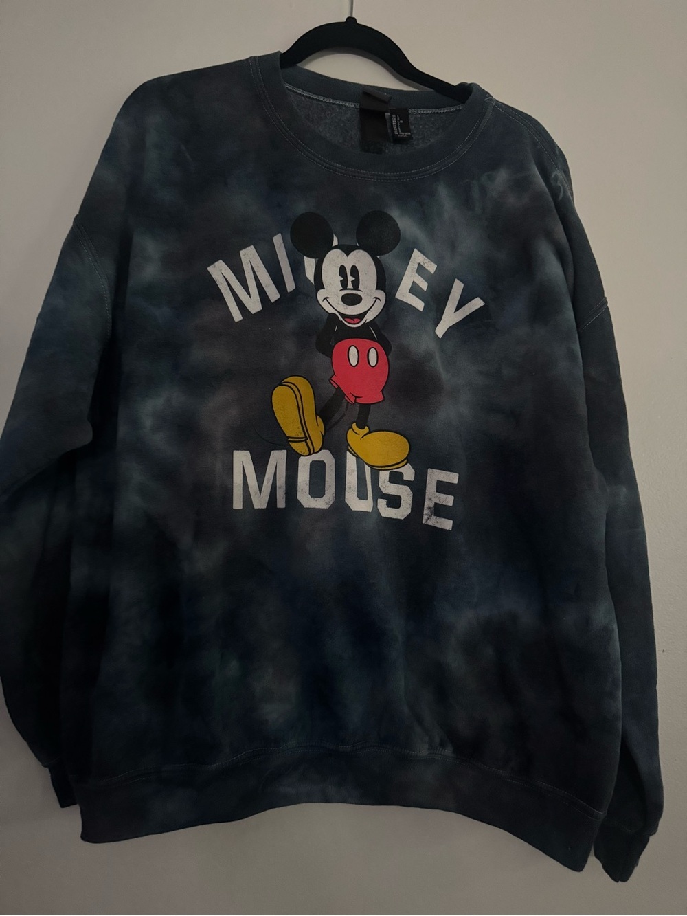 Disney Mickey Mouse Vintage Tie-Dye Crewneck Sweater - Dark Blue